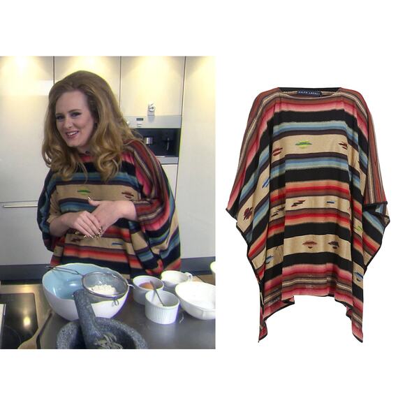 Ralph Lauren Blue Label knitted Poncho Women M/L Multicolor Aztec Indian Western - Picture 2 of 12